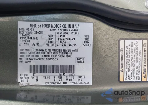 2003 Ford Explorer Nbx/Xlt from USA, damaged, VIN 1FMZU63K03ZB03605